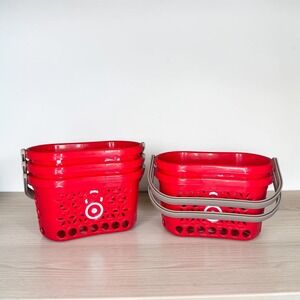 Target Mini Shopping Basket Spritz Set of 5 Red Bullseye Logo Plastic Basket NWT